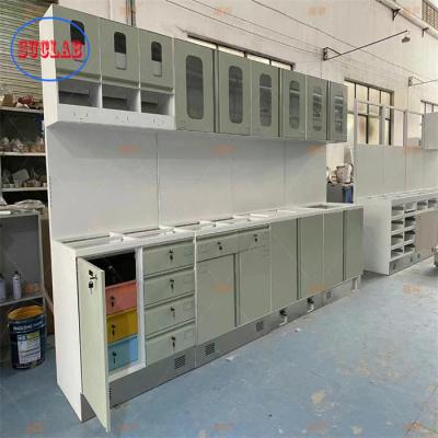 China Adjustable Shelves Hospital Furniture Dental Cabinet Manufacturers Stainless Steel Handle Three Section Slider for sale