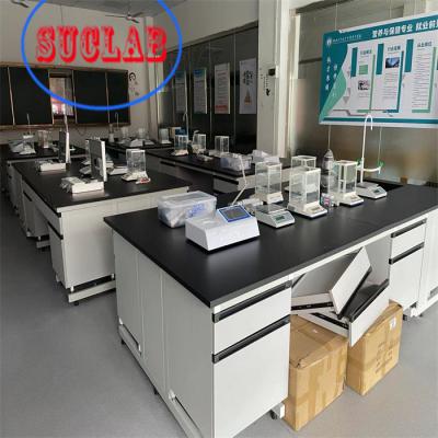 China Chemical Resistant  Chemistry Lab Workbench Wood Lab Casework With Multiple Cabinets for sale
