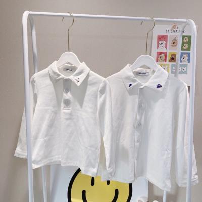 Китай Breathable White Blouse For Girls Tops Peter Pan Handmade Collar Shirts Wholesale Smocked Kids Clothes продается