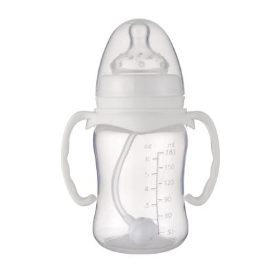 China Babay Care Newest 6oz PP Baby Milk Bottle , Wide Neck Baby Feeding Bottle With Handle for sale