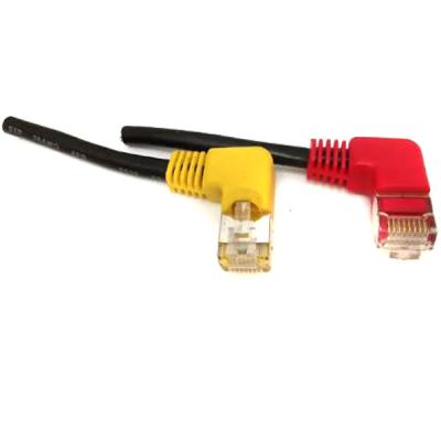 China Cable de comunicación de datos de 500 mm y cable de red Cat5 8p / 8c con ángulo recto en venta