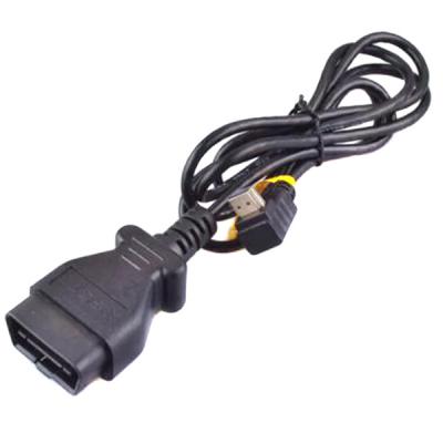 China Customized 16 Pin Male To Female OBD2 Diagnostic Cable  With Crimping Connector for sale