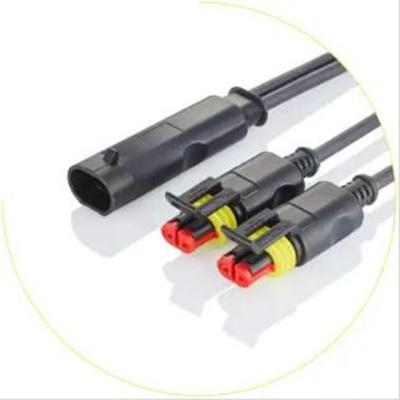 China Customized Black PVC Material Waterproof Connector Wrapped In Super Sealed Cable for sale