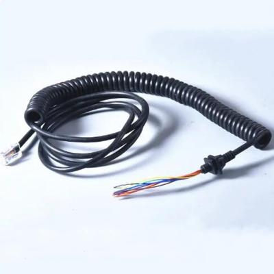 China Extension Coil Spring Automotive Wire Harness Cable Assembly With Male Pvc Connector For Network Connection for sale