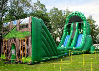 China Vinyl 18oz Inflatable Dry Slide Amusement Park Zip Line Slide for sale