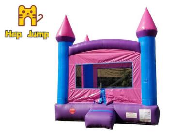 China 0.4mm-0.55mm PVC Pink And Purple Bounce House Inflatable Jumping Castle for sale
