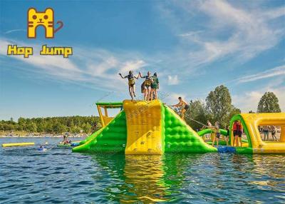 China 0.9mm PVC Inflatable Water Park Floating Water Slide For Lake for sale