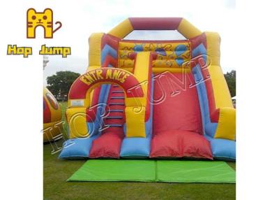 China 18ft Wet Dry Bounce House With Slide Quadruple Stitching Red Green for sale