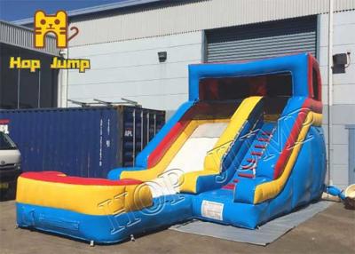 China Entertainment Long Inflatable Dry Slide 0.55mm Vinyl Playground Water Slide for sale