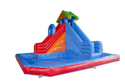 China Inflatable Sport Game Water Slide With Pool Obstacle Course for sale