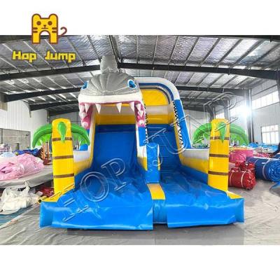 China PVC Tarpaulin Amusement Park Inflatable Dry Slide Shark Theme for sale