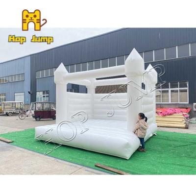 China 0.55mm PVC White Wedding Inflatable Bouncer Castle 14ft 15ft for sale