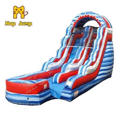 China Flash 15ft Inflatable bounce Water Slide With Badge Water Park Commercial for sale
