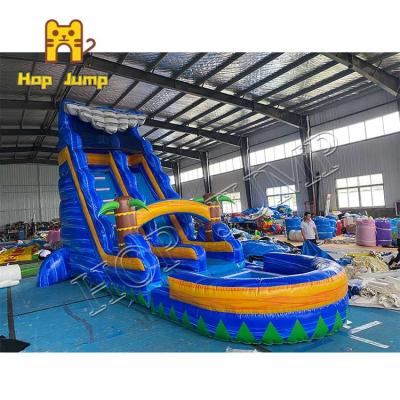 China 18ft Commercial Water Inflatable Slide Bounce With Pool Marble For Teenagers for sale