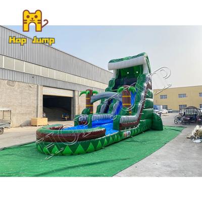 China Commercial Inflatable Water Slide Bounce House Blue Marble Tropical 22ft Slide for sale