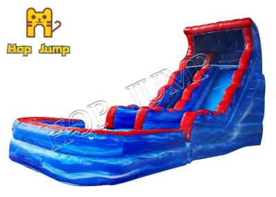 China Blue Marble Wet Dry Slide Water Park 18ft Inflatable Water Slide Party for sale