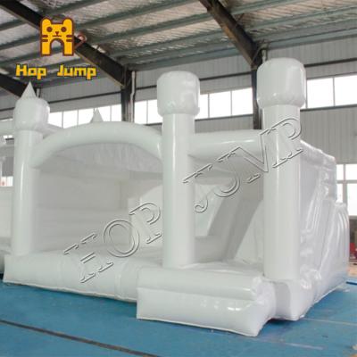 China Bouncer Slide Combo In White Wedding Inflatable Bounce House 0.55mm PLATO PVC for sale