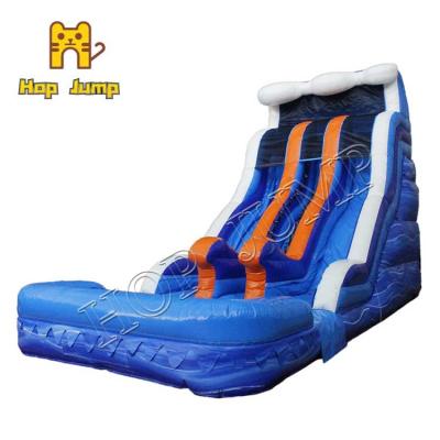 中国 商業男女兼用の膨脹可能な水スライド18ftの二重極度の乾燥したぬれたスライド 販売のため