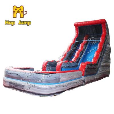 China Kids Grey Marble Inflatable Water Slide With Pool Giant Slide Hop Jump for sale