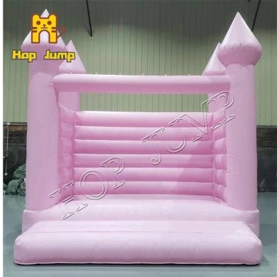 China PVC Pink Wedding Inflatable Bounce House 0.55mm 13ft Castle UV Resistant for sale