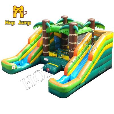 China Double Lane Inflatable Bouncer Slide Combo House 0.55mm PLATO PVC for sale