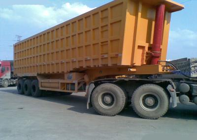 China Op zwaar werk berekende side3-Assen 60 - 80 Ton de Semi van de Aanhangwagenstortplaats Vrachtwagensinotruk Te koop