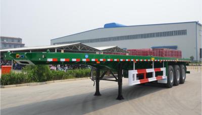 China Flat-bed Semi Trailer Truck 3 Axles 30-60Tons 13m for Container Loading for sale