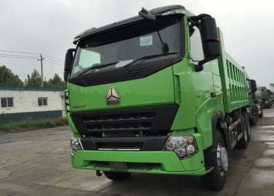 China HOWO A7 30 - 40 Tons Tipper Dump Truck RHD 6X4 Air Suspension Lemon Green Color for sale