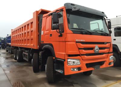 China Orange Sinotruk Howo Dump Truck 371 HP 12 Wheels LHD High Loading Capacity for sale
