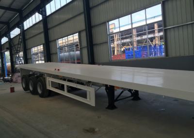 China Flatbed Semi Trailer Truck 3 Axles Container Carrying Heavy Equipment Trailer for sale
