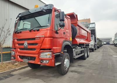 China LHD 6×6 10wheels ZZ3257V4357B1R 380HP Red All-drive HOWO Tipper Truck High Horsepower Lowfuel Consumption for sale