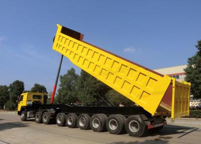 China 3 Axles Tipping Semi Trailer Truck For Mining And Construction 60-80 Tons for sale
