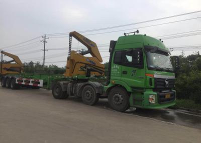 China Recipiente montado caminhão do guindaste de 3 eixos para a carga do auto do transporte à venda