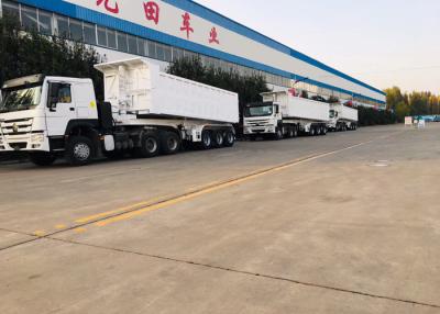 China Heavy Duty White Color Semi Bed Trailer For 60 Tons Loading Capacity for sale