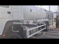 Vacuum Pump Sewage Suction Truck , Septic Tank Cleaning Truck 16CBM LHD 290HP