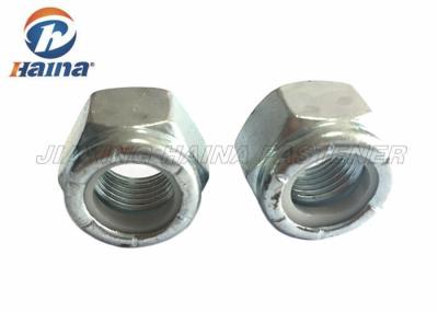 China Industry Hex Nylon Insert Lock Nuts Zinc Plated 4.8 Grade With Carbon Steel Material for sale