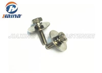 China SUS304 SUS316 Hex Head Combination Machine Screws With Big Flat Washer for sale