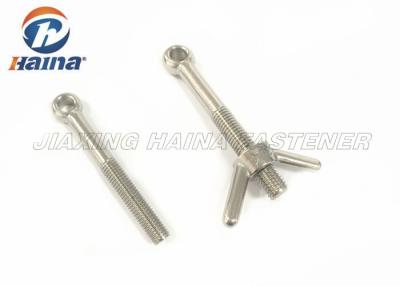 China DIN444 stainless steel/carbon steel half thread steel eye bolts and wing nut for sale