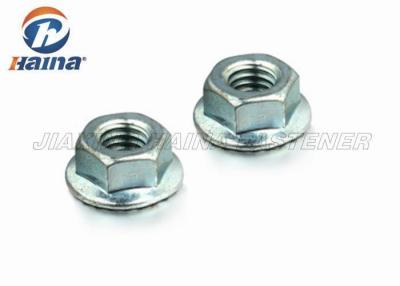 China Hexagon Serrated Flange Lock Nut Yellow Zinc Plated For Pipeline Connection for sale