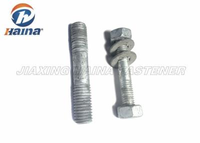 China HDG Double End Threaded Studs M22 Hex Head Bolts and Nuts with Washers for sale