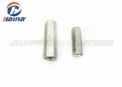 China M6 Long Hex Coupling Nut Carbon Steel , Threaded Rod Coupling Nut For Rail Transit for sale