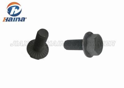 China M8 X 50 Hex Head Bolts High Tensile Grade 8.8 Black Finish With Serrated Flange for sale