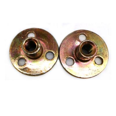 China Round Base Brad Hole Round  Insert Corrosion Resistant Tee Nut for sale