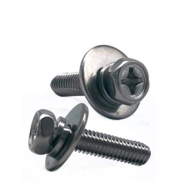 China Cold Forging Stainless Steel 304 316 Hex Head Cross Recessed Machine Screws for sale