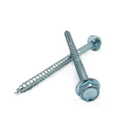 China 4.8 / 8.8 Grade Steel Hex Head Self Tapping Metal Screws With Flange For Wood for sale