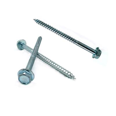 China Blue White Zinc Plated Hex Head Screw With Flange for sale