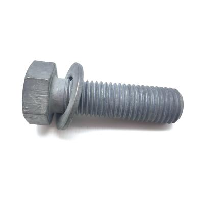 China Grade 5.8 6.8 M24 M30 HDG Electric Power Hex Socket Head Bolt With Washer for sale
