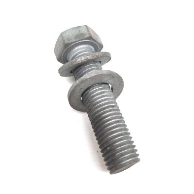 China Grade 5.8 6.8 M20 M24 Hex Washer Head Bolt , Long Life Electric Hex Bolt for sale