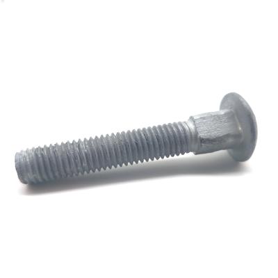China M36 M20 HDG Long Neck Galvanized Carriage Bolts With Fine Pitch Thread For Power for sale