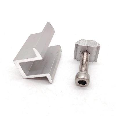 China Solar Panel Mounting Mid Aluminum Clamp with Hex Socket Head Cap Screw for sale